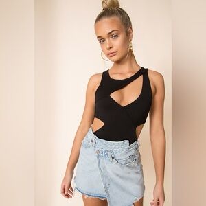 superdown Black Cutout Bodysuit